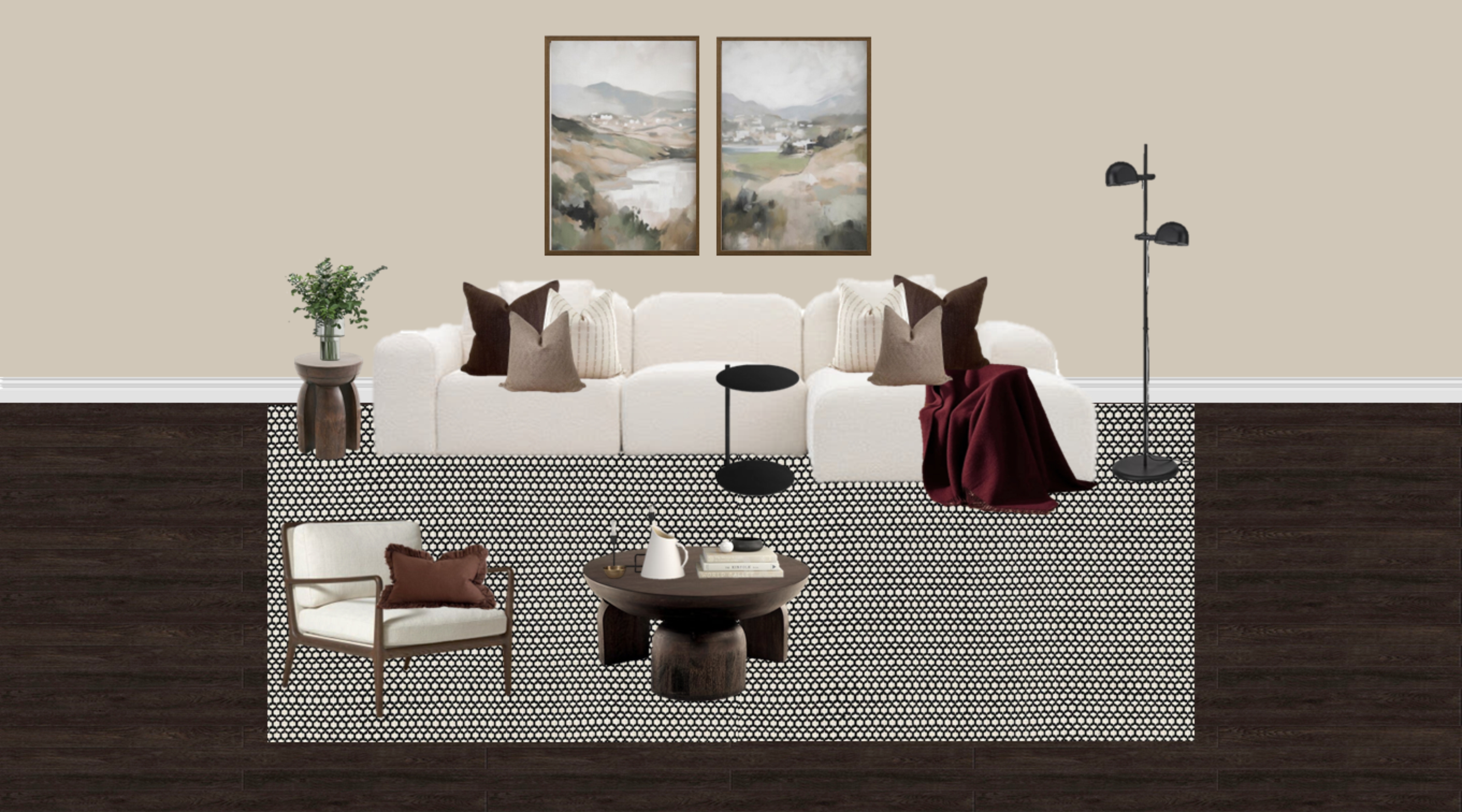 Styled room image used to represent a complete full room design direction.